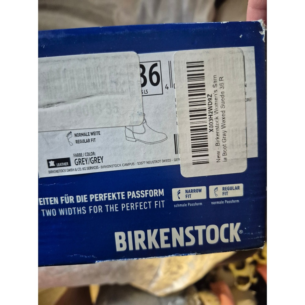 Birkenstock Women's Samina Boot, Gray Suede Leather Ankle Booties - Picture 5 of 5